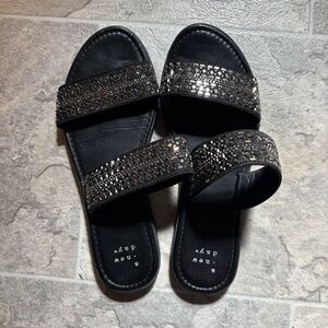 A New Day Black Glamorous Slide Sandals